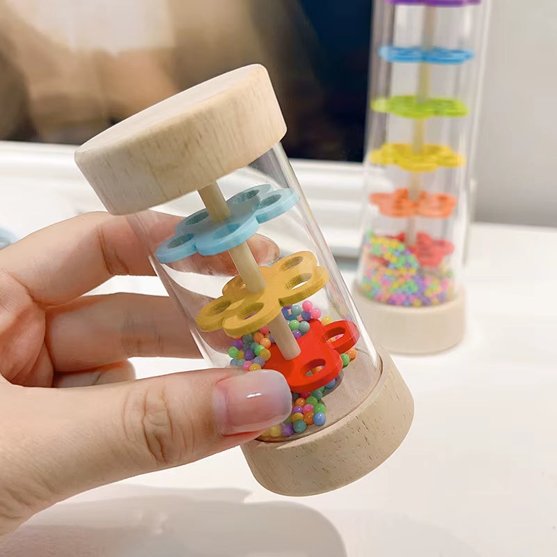 Wooden Rain Sound Pipe Simulation Rain Sound Wooden Toy Gift Hourglass Fun Music Shaker Baby Early Education Enlightenment Toys