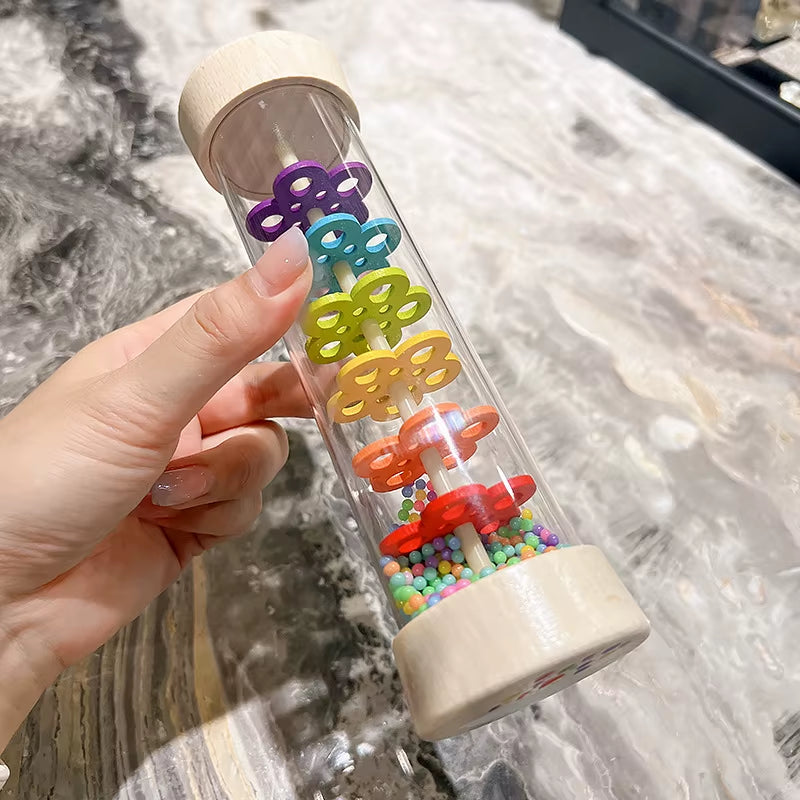 Wooden Rain Sound Pipe Simulation Rain Sound Wooden Toy Gift Hourglass Fun Music Shaker Baby Early Education Enlightenment Toys