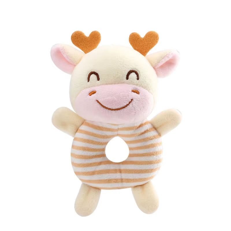Newborn Baby Rattle Toys Cartoon Soft Animals Plush Toy Infant Hand Ring Bed Toys Baby 0-24 Months Toddler Early Educational Toy