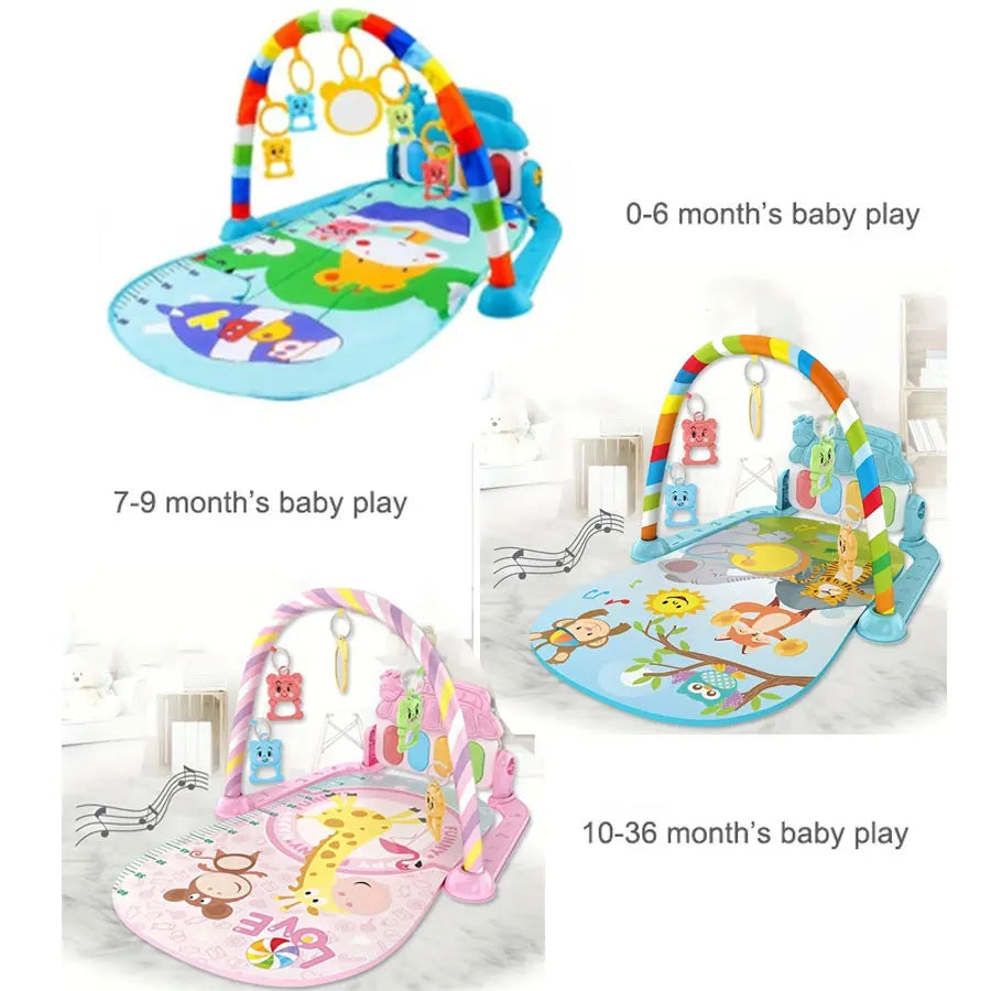 Baby Activity Gym Rack Early Education 0-36 Months Toy Gifts Musical Newborn Piano Keyboard Crawling Blanket Pedal Play Mat